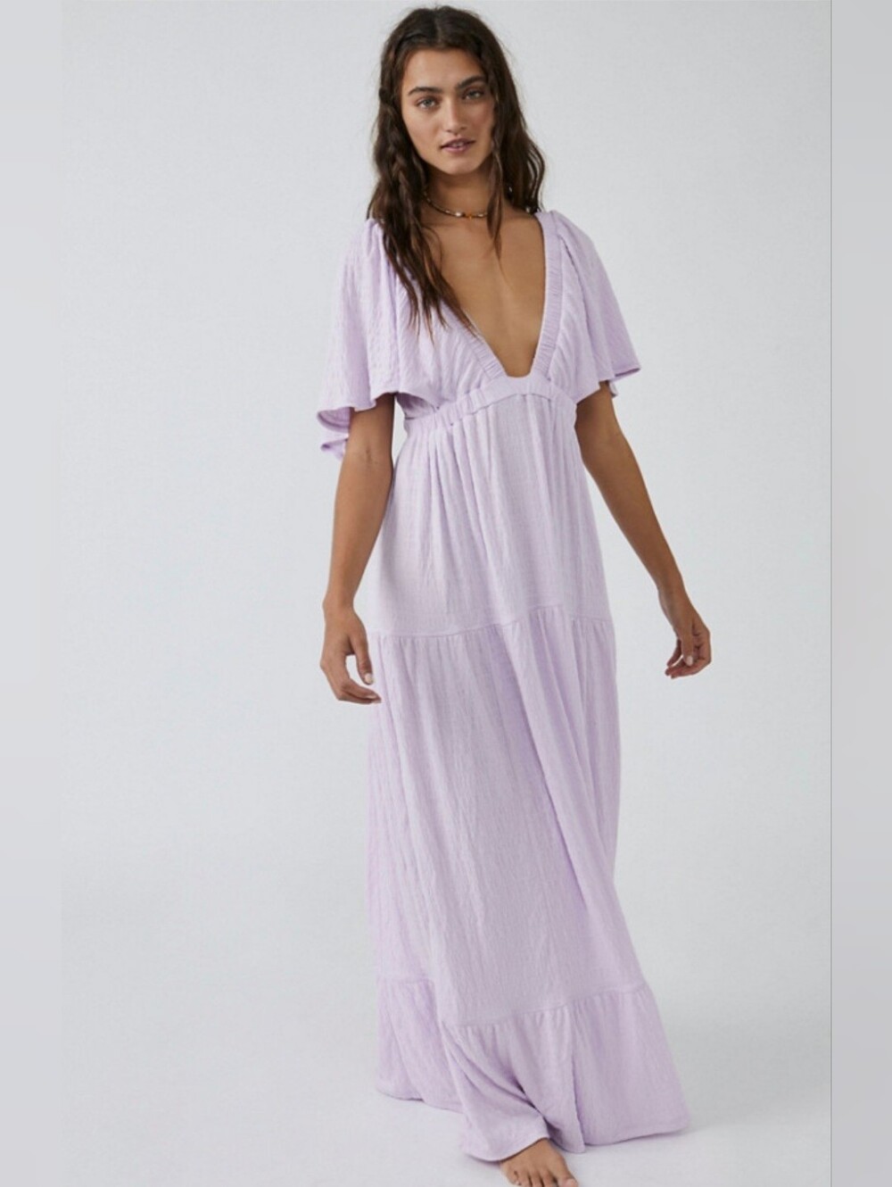 Free People Beach La La Maxi Dress - Lavender Maxi Dress - L